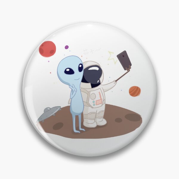 Item preview, Astronaut taking a photo with alien designed and sold by ShopMaxiDesigns.