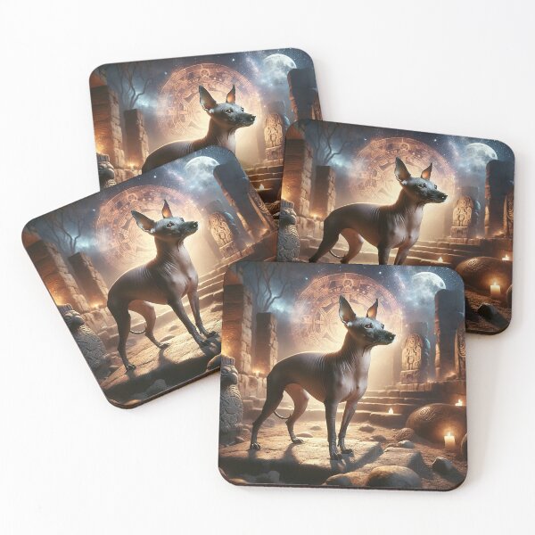 Item preview, Ancestral Guardian: The Xoloitzcuintli Amid Myths and Legends designed and sold by ArtemioVisions.