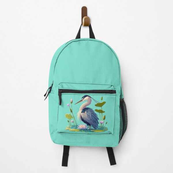 Item preview, Kawaii Anime Heron Bath With Water Lily designed and sold by TomFrontierArt.
