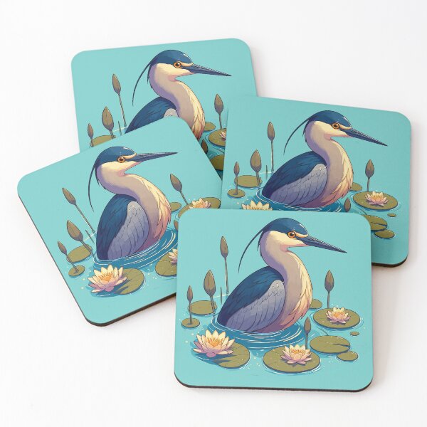 Item preview, Anime Heron Bath With Water Lily designed and sold by TomFrontierArt.