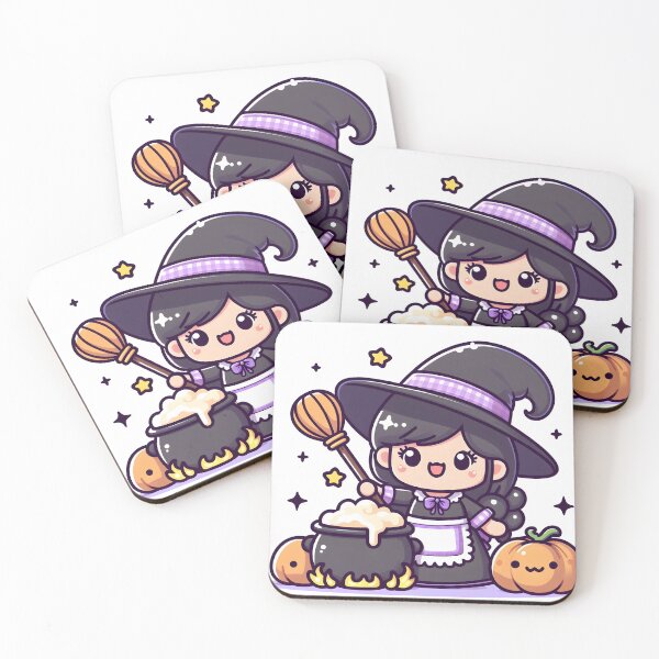 Item preview, Kawaii Smiling Witch With A Chef'S Hat designed and sold by CanvasCutie.