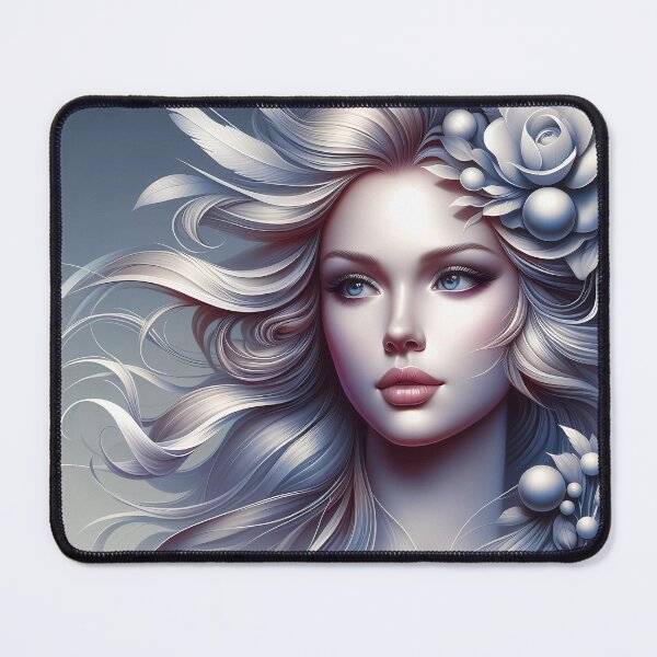 Item preview, Monochromatic Muse: Elegance in Wind-Swept Whiteness designed and sold by Vitalka-uk.