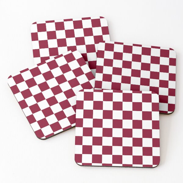 Item preview, Checkered - White and Burgundy Red designed and sold by JustPatterns2.