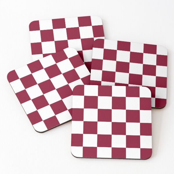 Item preview, Large Checkered - White and Burgundy Red designed and sold by JustPatterns2.