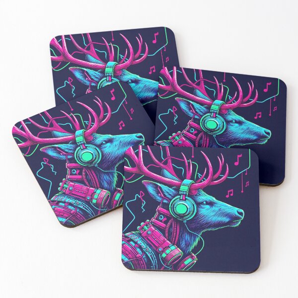 Item preview, 039 - Cyberpunk Deer with Headphones 1 designed and sold by GoLayout.