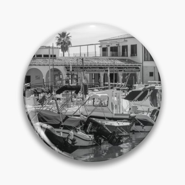 Item preview, Puerto Pollensa Marina La Llonja Restaurant Black And White designed and sold by GG WALL ART.