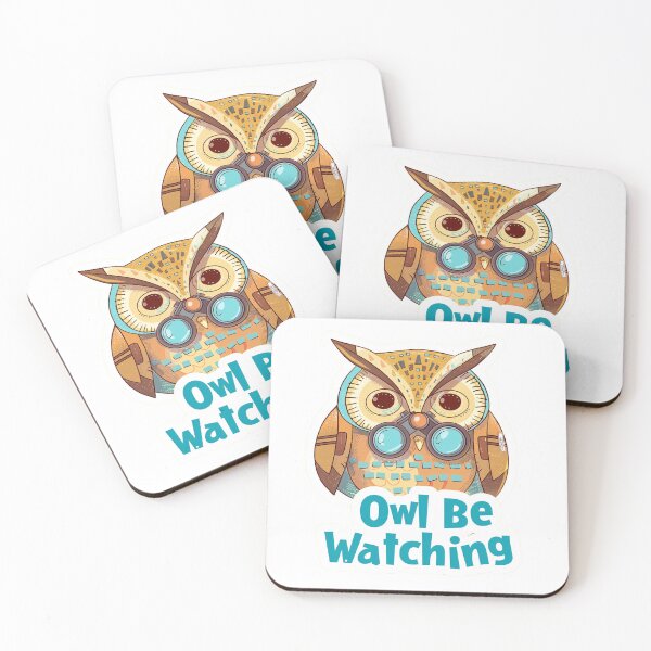 Item preview, Owl Be Watching - Cute Vigilant Owl designed and sold by Liseri.