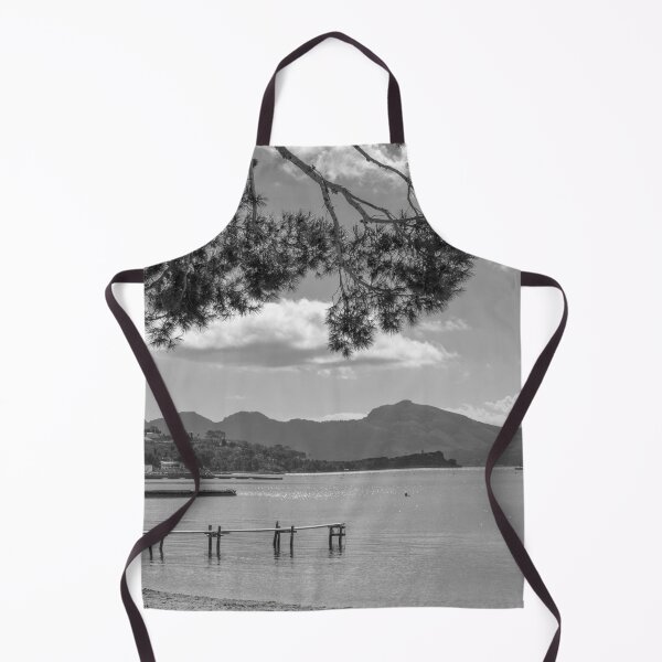 Item preview, Puerto Pollensa Mallorca Pine Walk Jetty BlackAnd White designed and sold by GG WALL ART.