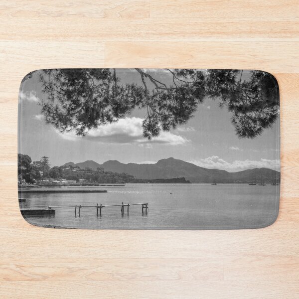 Item preview, Puerto Pollensa Mallorca Pine Walk Jetty BlackAnd White designed and sold by GG WALL ART.