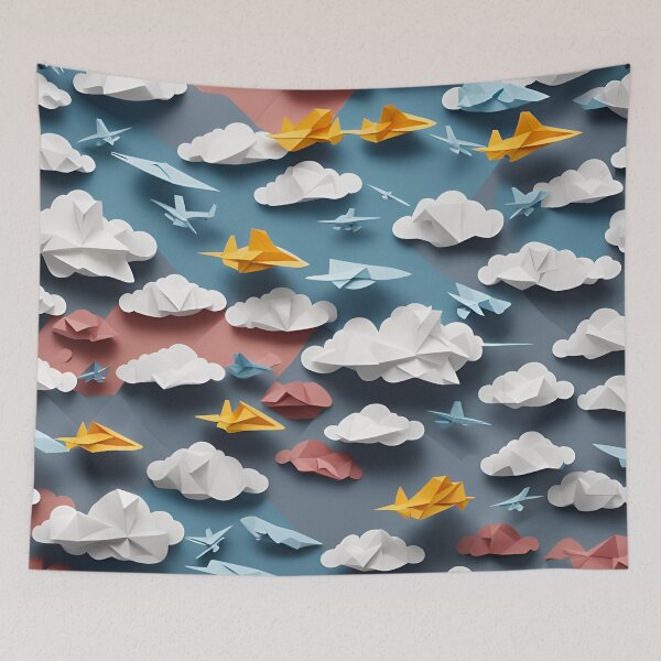 Item preview, Origami Art - Miniature Marvels: Small Planes Soaring Through Cloudscapes designed and sold by ArtfulFolds.