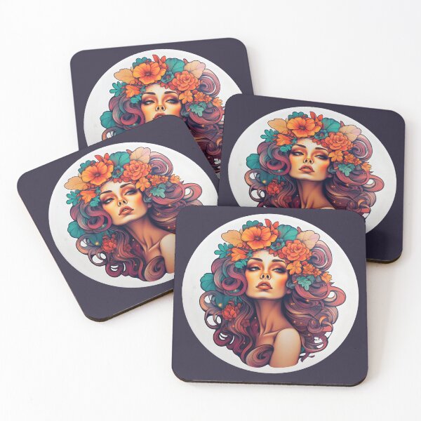 Item preview, Abstract Lady With Flowers designed and sold by CoolMantras.