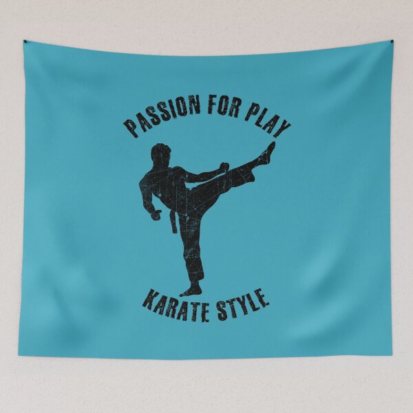 Item preview, Black silhouette of a man practicing karate designed and sold by HarridanCreates.