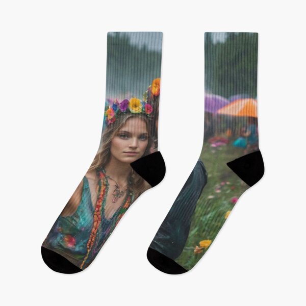 Item preview, Hippy Couple at a Sixties music rock festival designed and sold by KALEIDOSCOPE UK.