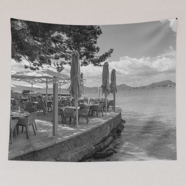Item preview, Puerto Pollensa Mallorca Illa d'Or Black And White designed and sold by GG WALL ART.