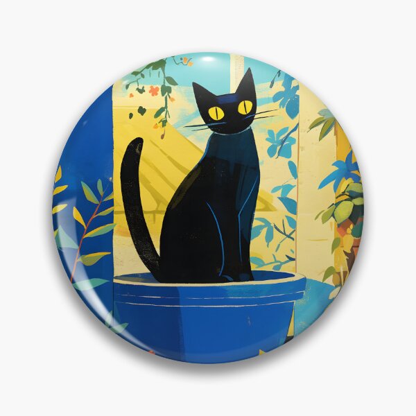 Item preview, Cute Black Cat Sitting In Flowerpot designed and sold by CoolMantras.
