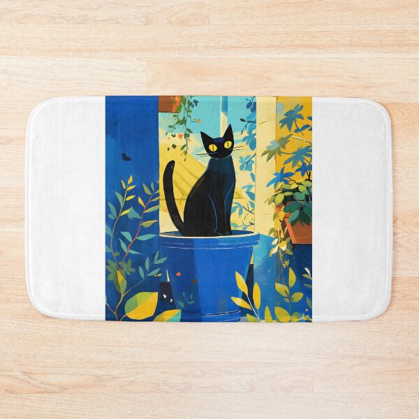Item preview, Cute Black Cat Sitting In Flowerpot designed and sold by CoolMantras.