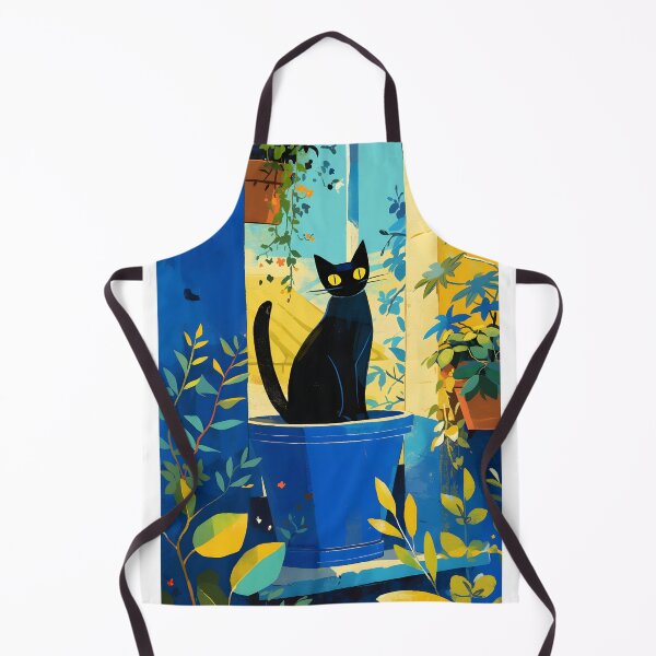 Item preview, Cute Black Cat Sitting In Flowerpot designed and sold by CoolMantras.