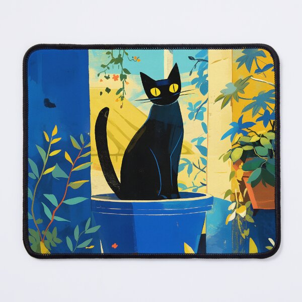 Item preview, Cute Black Cat Sitting In Flowerpot designed and sold by CoolMantras.