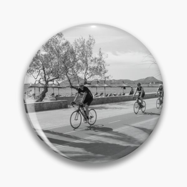 Item preview, Puerto Pollensa Mallorca Cyclists Black And White designed and sold by GG WALL ART.
