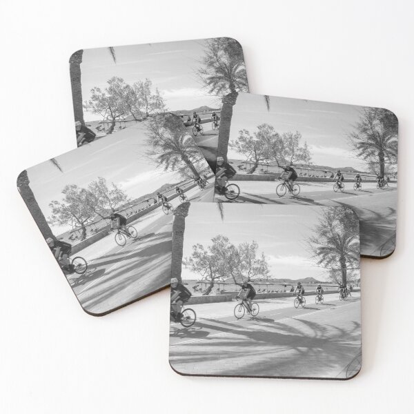 Item preview, Puerto Pollensa Mallorca Cyclists Black And White designed and sold by GG WALL ART.