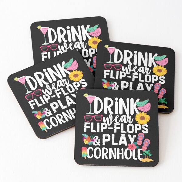 Item preview, Drink Wear Flip Flops And Play Cornhole Bean Bag Toss Game designed and sold by SunfullyYours.