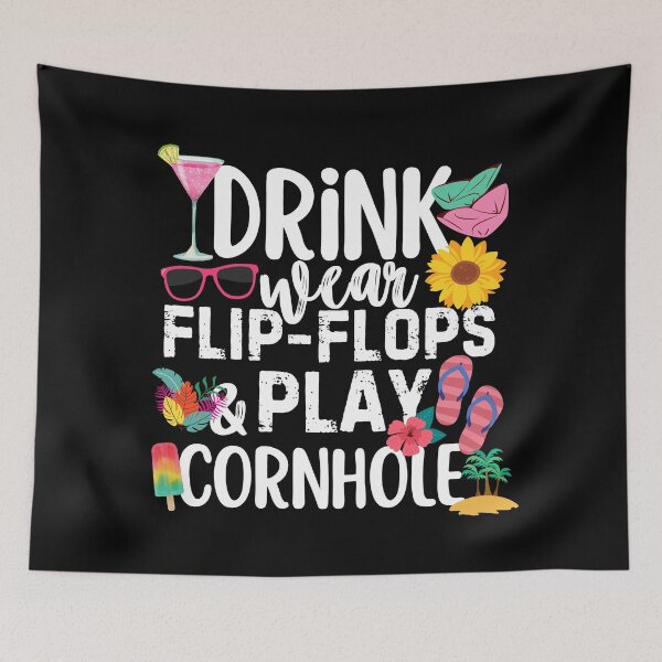 Item preview, Drink Wear Flip Flops And Play Cornhole Bean Bag Toss Game designed and sold by SunfullyYours.