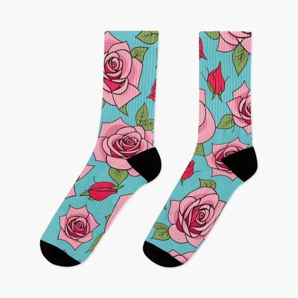 Item preview, Romantic Pink Roses on Teal Background Pattern designed and sold by thejoyker1986.