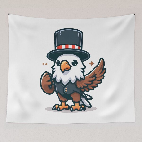Item preview, Kawaii Eagle: A Top Hat designed and sold by CanvasCutie.