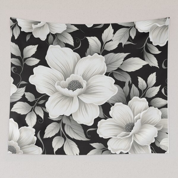 Item preview, Black White Flower Pattern Spring Aesthetic Marguerite Blasingame Season designed and sold by SMARTKIT  DESIGNAGENCY.