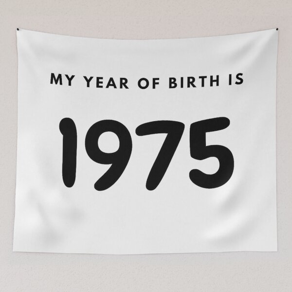 Item preview, My Year of Birth is 1975 designed and sold by LittleWorldShop.