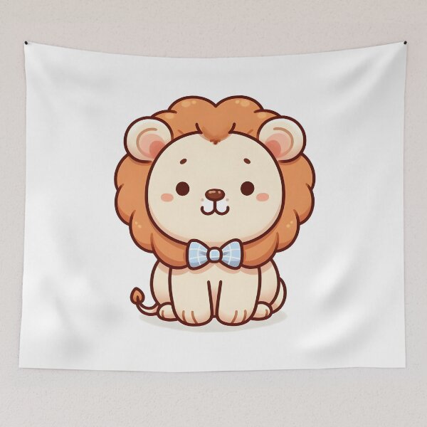 Item preview, Kawaii Lion With Bow Tie designed and sold by CanvasCutie.