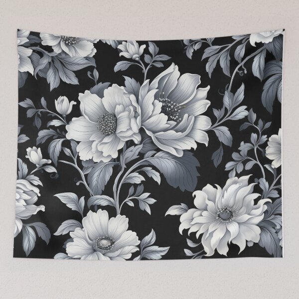 Item preview, Black White Flower Pattern Spring Aesthetic Marguerite Blasingame Season designed and sold by SMARTKIT  DESIGNAGENCY.