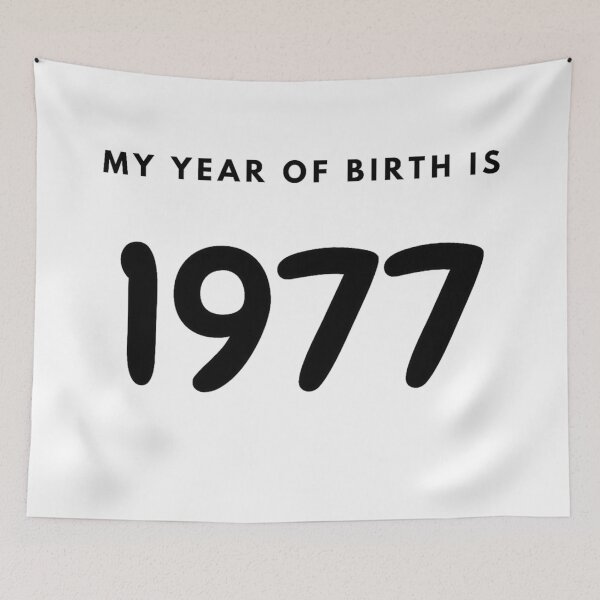 Item preview, My Year of Birth is 1977 designed and sold by LittleWorldShop.