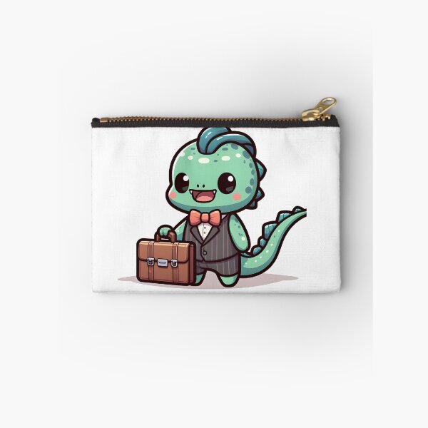 Aperçu de l'œuvre Kawaii petit basilic avec une mallette créée et vendue par CanvasCutie.