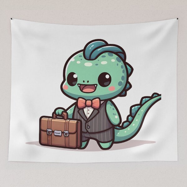 Item preview, Kawaii Tiny Basilisk With A Briefcase designed and sold by CanvasCutie.