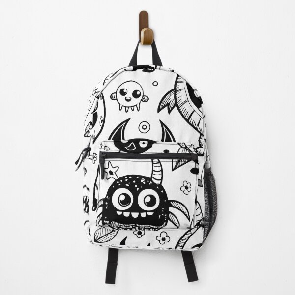 Item preview, Monochrome Cartoon Monster Doodle Pattern designed and sold by Rostislav Bouda.