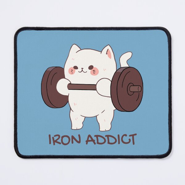 Item preview, Cute Cartoon Cat Weightlifting Iron Addict designed and sold by NosandEdgy.