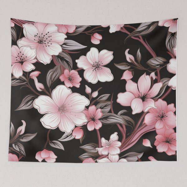 Item preview, Pink Black Flower Pattern Spring Aesthetic Marguerite Blasingame Happy Season designed and sold by SMARTKIT  DESIGNAGENCY.