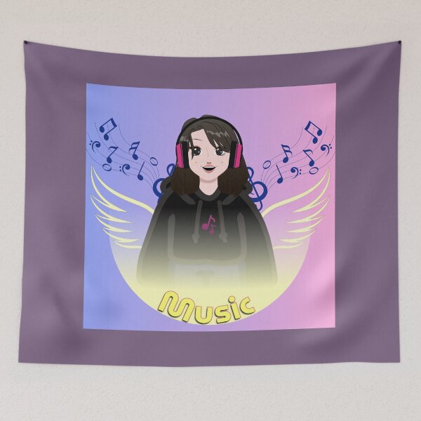 Item preview, A beautiful angle girl wearing a headphone. designed and sold by Chicas-wonder.