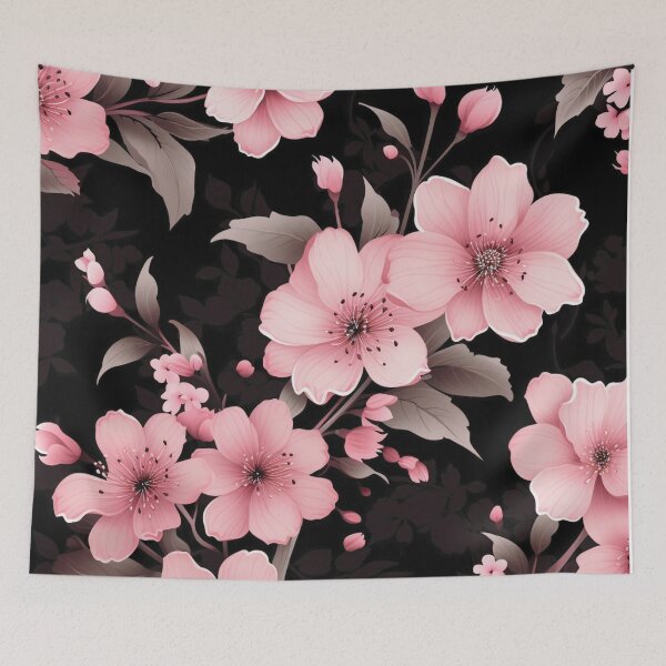 Item preview, Pink Black Flower Pattern Spring Aesthetic Marguerite Blasingame Happy Season designed and sold by SMARTKIT  DESIGNAGENCY.