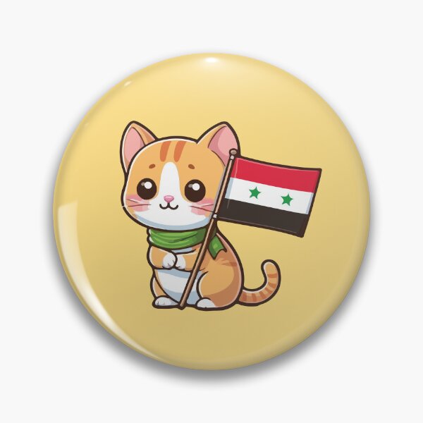Item preview, Cat holding the Syrian Arab Republic flag designed and sold by SOMI SOMI.
