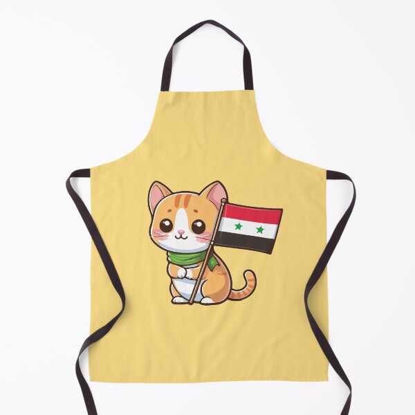 Item preview, Cat holding the Syrian Arab Republic flag designed and sold by SOMI SOMI.