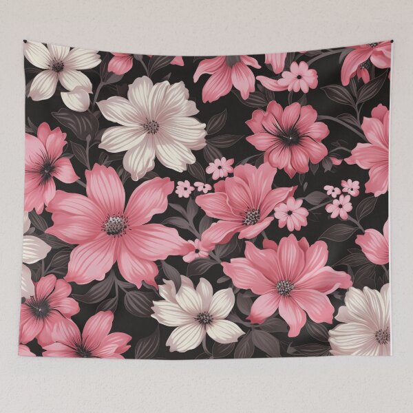 Item preview, Pink Black Flower Pattern Spring Aesthetic Marguerite Blasingame Happy Season designed and sold by SMARTKIT  DESIGNAGENCY.