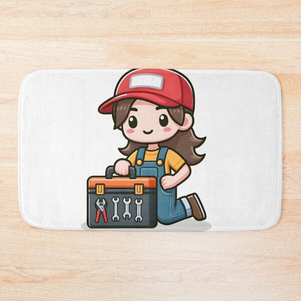 Item preview, Kawaii Mechanic: Holding A Toolbox designed and sold by CanvasCutie.