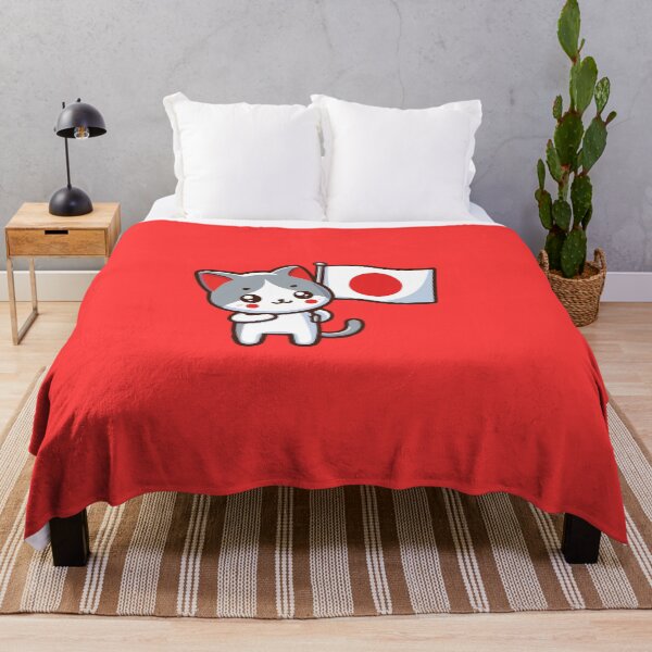 Item preview, Gato sosteniendo la bandera de Japón designed and sold by SOMI SOMI.