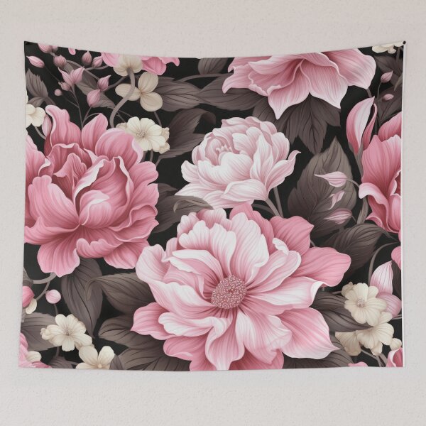 Item preview, Pink Black Flower Pattern Spring Aesthetic Marguerite Blasingame Happy Season designed and sold by SMARTKIT  DESIGNAGENCY.