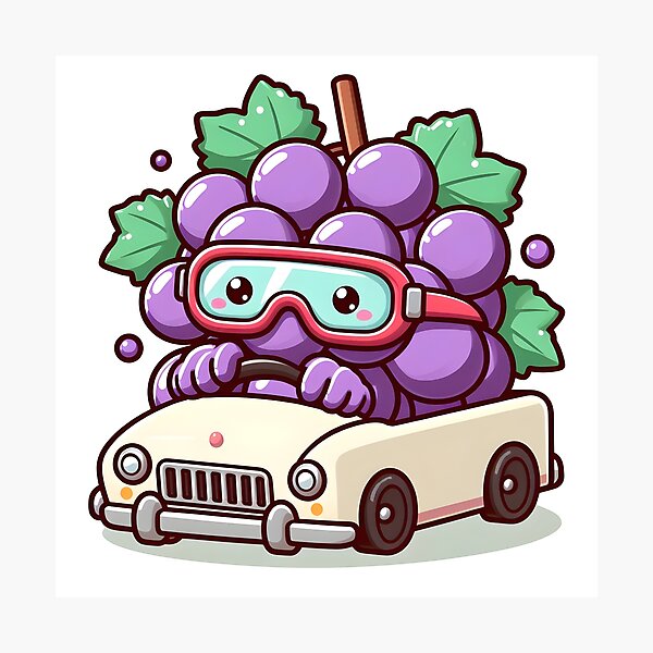 Item preview, Kawaii Grapes: Wearing Driving Goggles designed and sold by CanvasCutie.