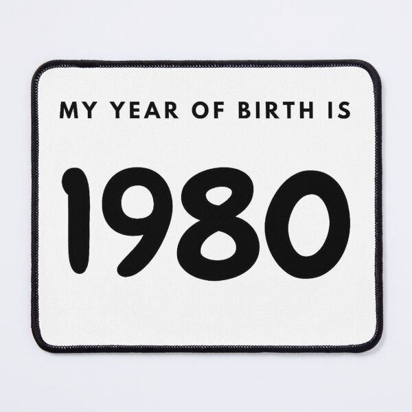 Item preview, My Year of Birth is 1980 designed and sold by LittleWorldShop.