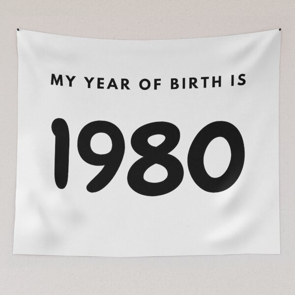 Item preview, My Year of Birth is 1980 designed and sold by LittleWorldShop.