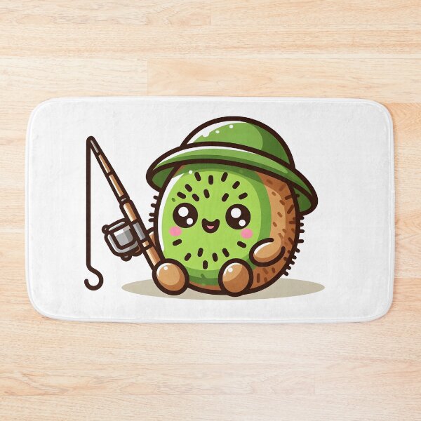 Item preview, Kawaii Kiwi With Fishing Rod designed and sold by CanvasCutie.